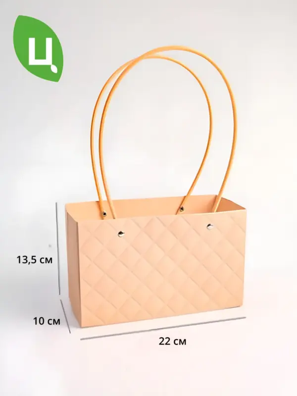 Сумка подарочная плайм пакет 22*13,5*10 см 10 шт оранж