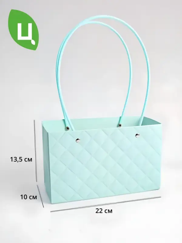 Сумка подарочная плайм пакет 22*13,5*10 см 10 шт голубая