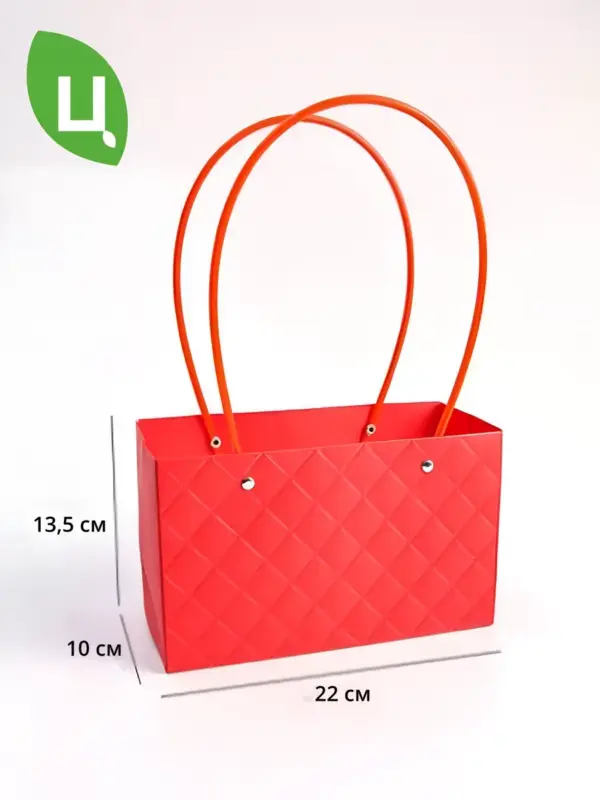 Сумка подарочная плайм пакет 22*13,5*10 см 10 шт красная