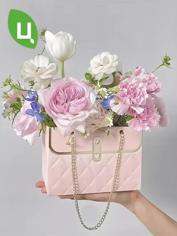 Сумка для цветов подарочный плайм пакет 10*10.5*15 см роз