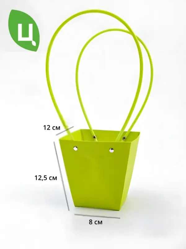 Сумка подарочная плайм пакет 12 ,5*12*8*8 см 10 шт салатовая