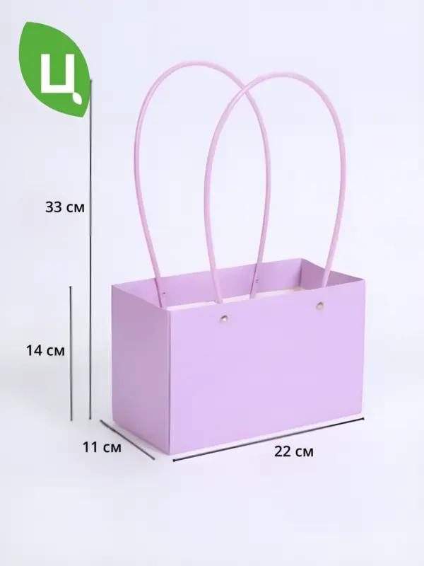 Сумка подарочная плайм пакет 22*11*14 см 10 шт фиолетовая