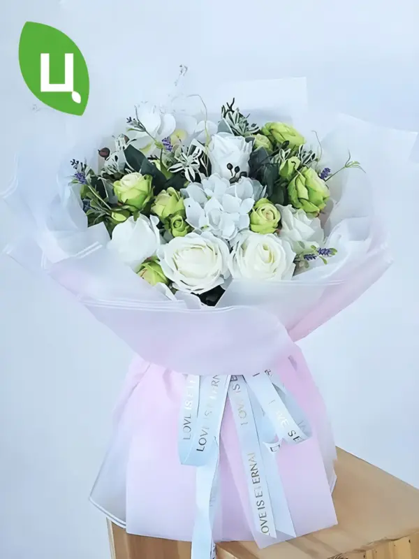 Пленка подарочная Омбрэ с каймой Розовый 58*58 см 20 шт