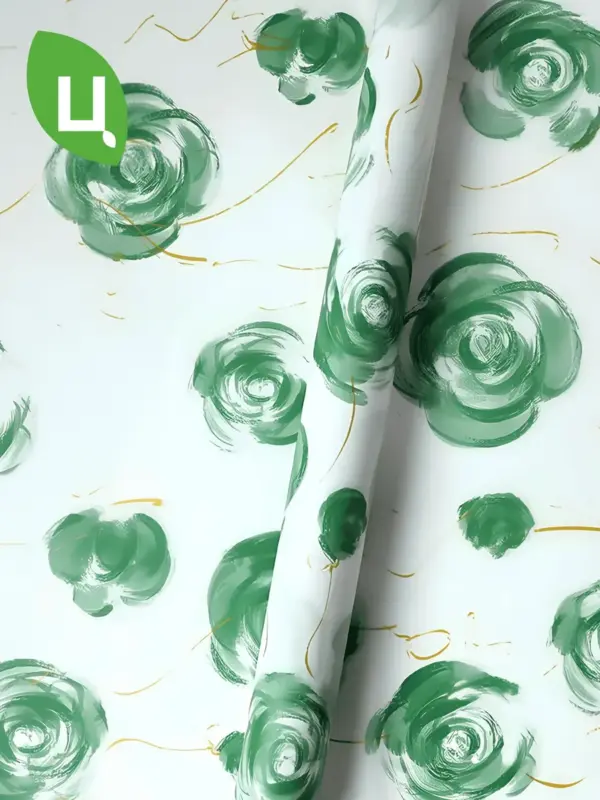 Пленка подарочная Rose в упаковке Зелёный 58*58 см 20 шт