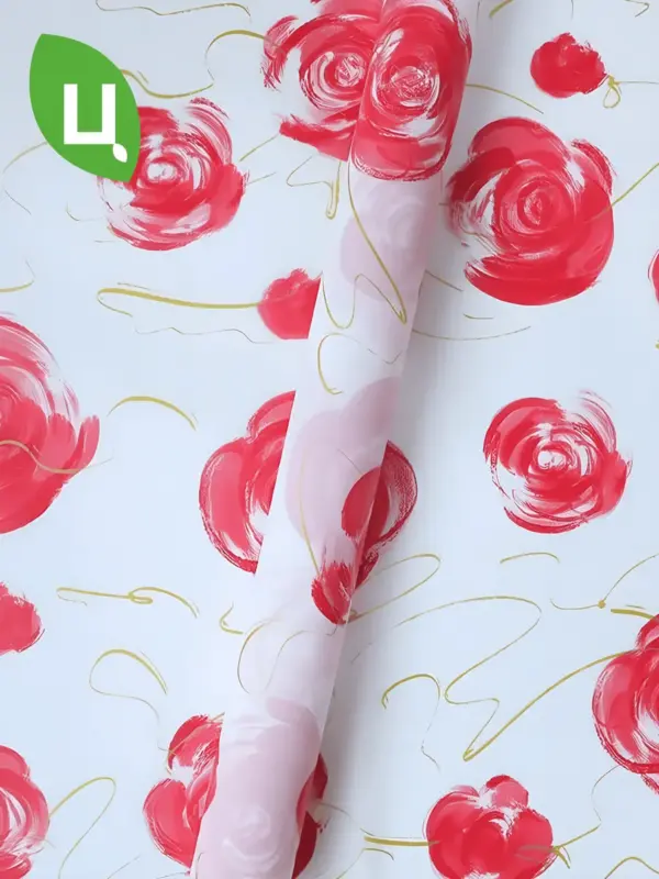 Пленка подарочная Rose в упаковке Красный 58*58 см 20 шт