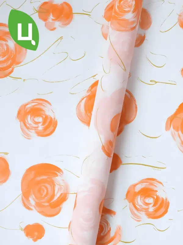 Пленка подарочная Rose в упаковке Оранжевый 58*58 см 20 шт