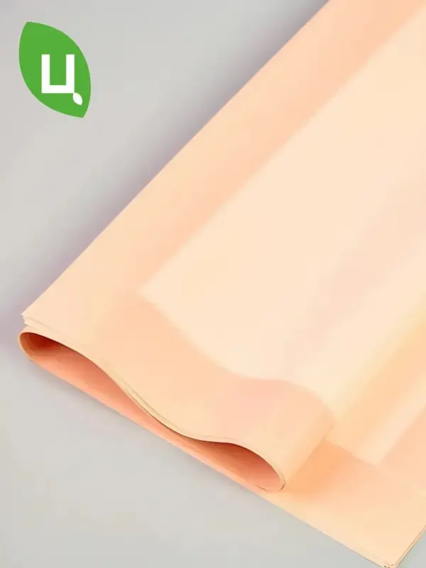 Пленка для цветов МАТОВАЯ в листах Персик 60см*60см Уп 20 шт