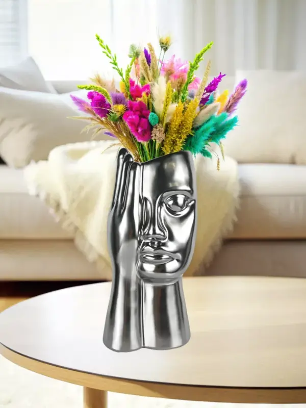 Ваза Керамическая металлическая под сухоцветы 27 см