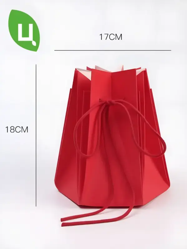 Сумка для цветов восьмиугольная красная 18*17 см 10 шт