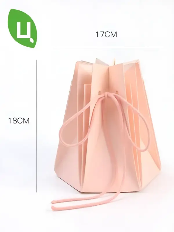 Сумка для цветов восьмиугольная розовая 18*17 см 10 шт