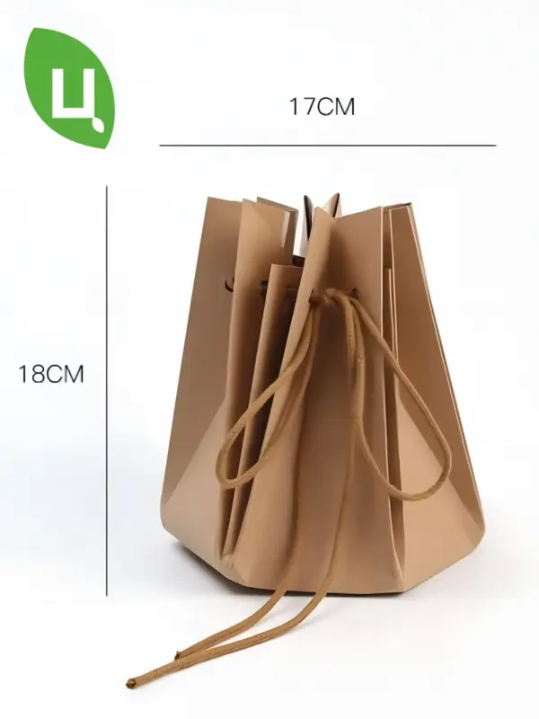 Сумка для цветов восьмиугольная коричневая 18*17 см 10 шт