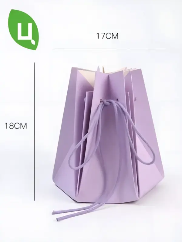 Сумка для цветов восьмиугольная фиолетовая 18*17 см 10 шт