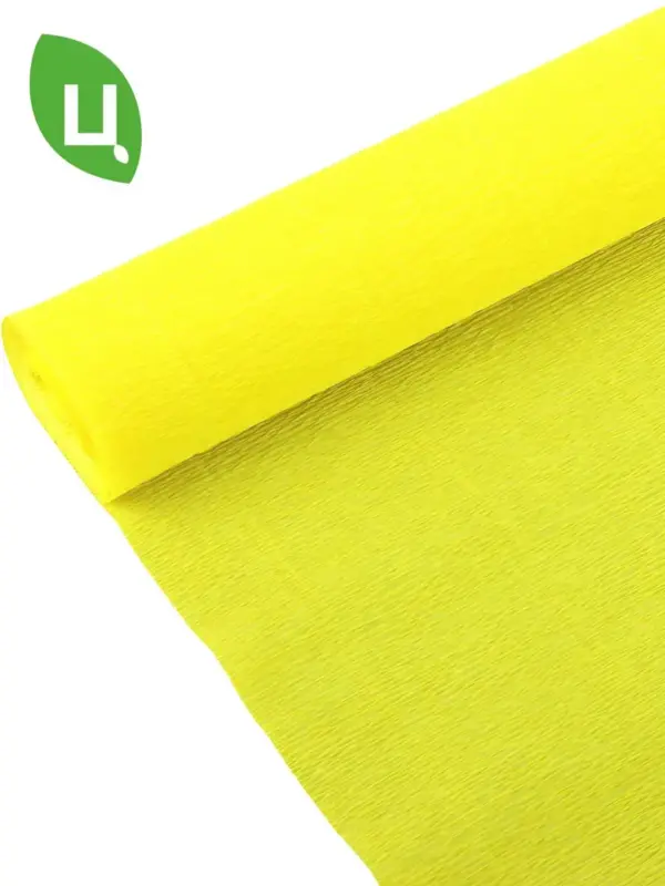 Бумага гофрированная №974 лимонная 140г 50см*2.5м Италия