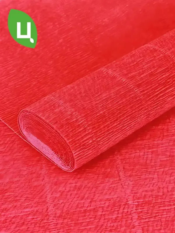 Бумага гофрированная №980 алый 140гр 50см*2.5м Италия