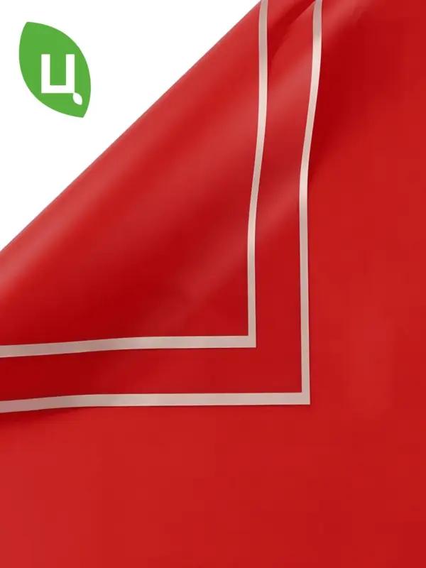 Пленка с каймой серебро Красный 57*57 см 20 шт