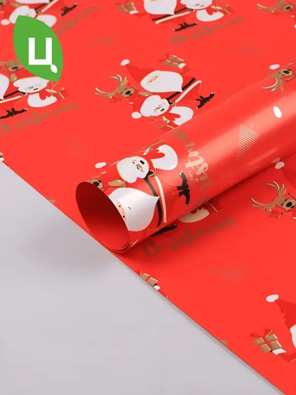 Пленка упаковочная НГ олень красная 57*57 см 20 шт