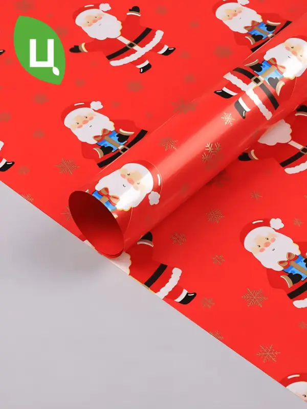 Пленка упаковочная НГ Дед мороз красная 57*57 см 20 шт