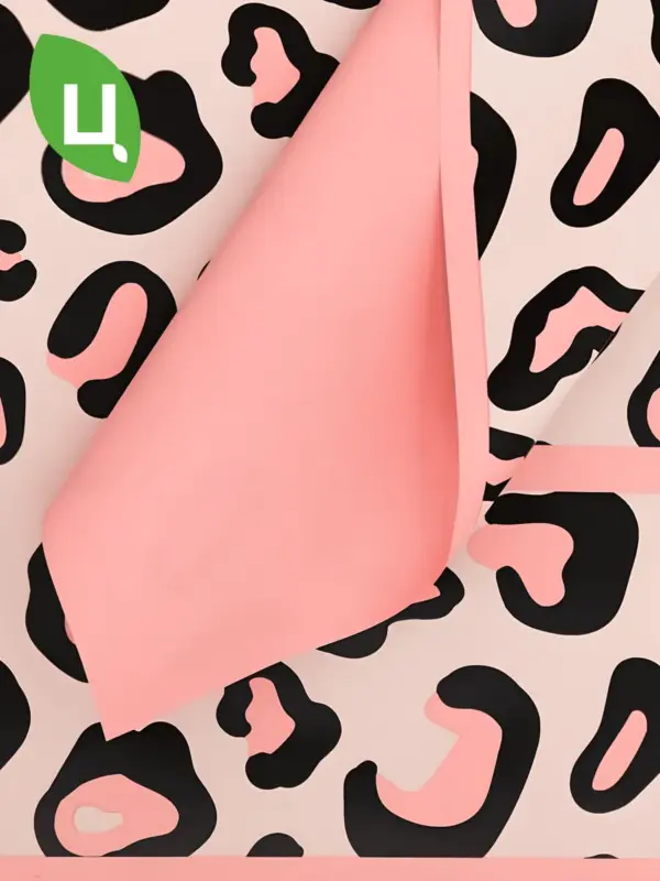 Матовая упаковочная бумага 57*57 см "ЛЕО" розовая