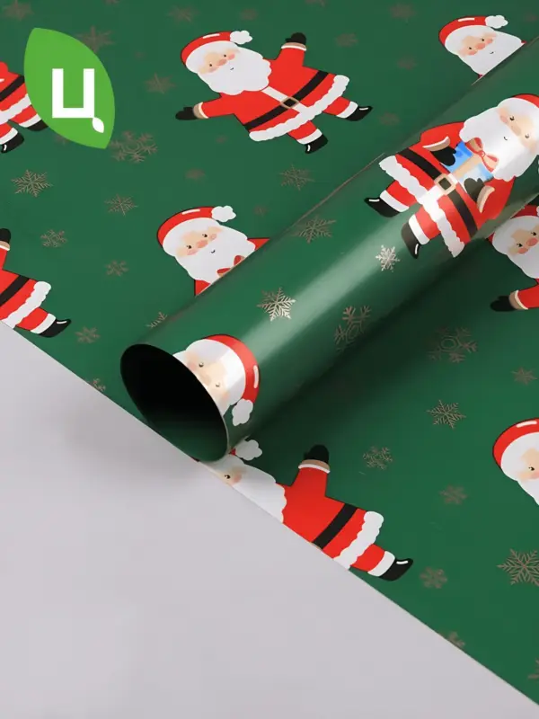 Пленка упаковочная НГ Дед мороз зеленая 57*57 см 20 шт