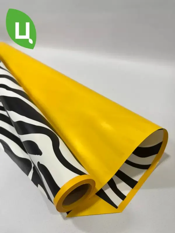 Упаковочная бумага (пленка) 50см*10м 50мкр."ЗЕБРА" желтая