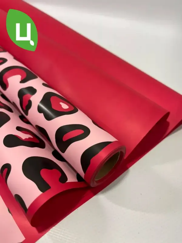 Упаковочная бумага (пленка) 50см*10м 50мкр. красн-роз "ЛЕО"