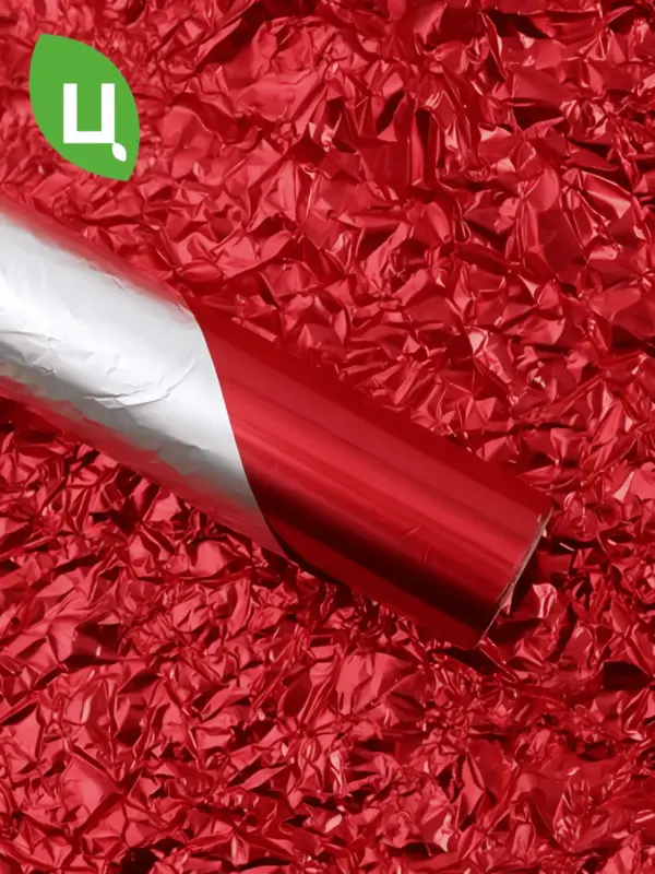 Бумага (пленка) упаковочная Вуси Красный 45см 8ярд