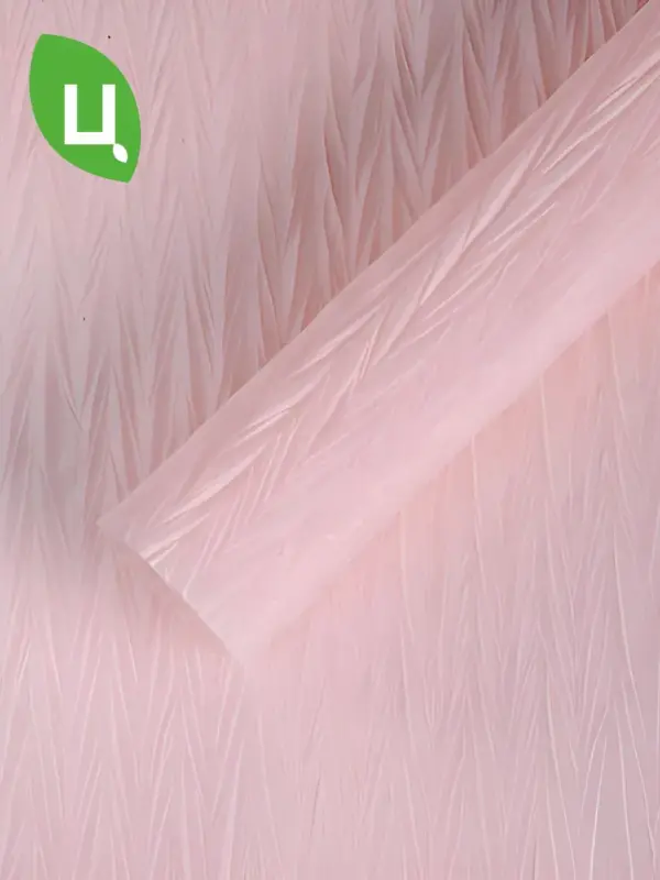 Пленка подарочная матовая 55*42 см 5 листов гофра розовая