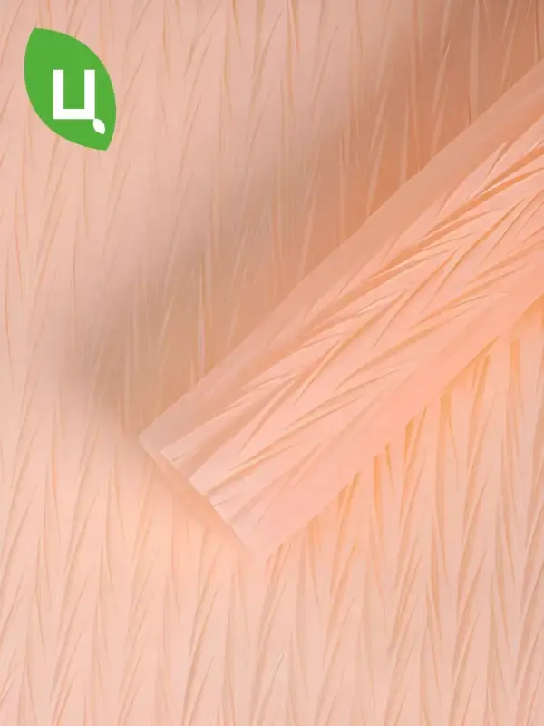 Пленка подарочная матовая 55*42 см 5 листов гофра пудра