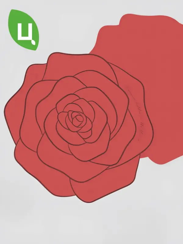 Бумага упаковочная камелия Цзинань Красная 54,5*55см 10шт