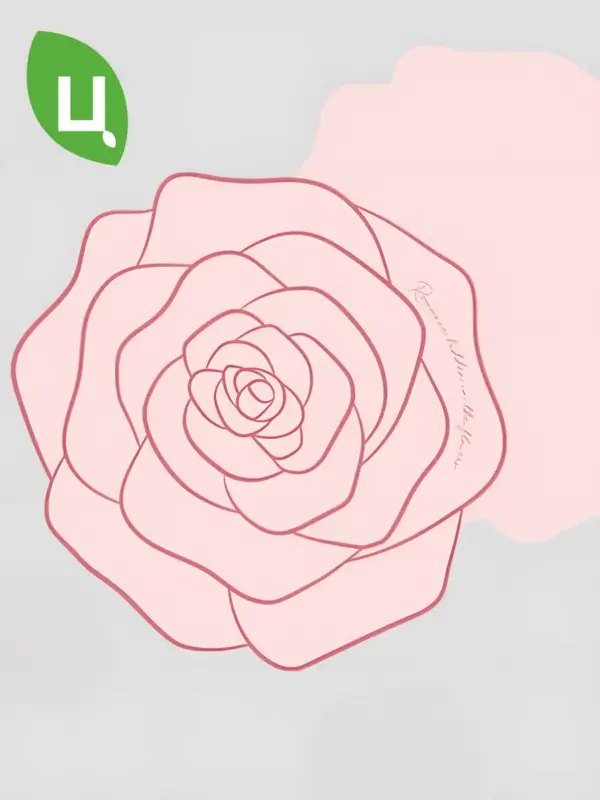 Бумага упаковочная камелия Цзинань розовая 54,5*55см 10шт