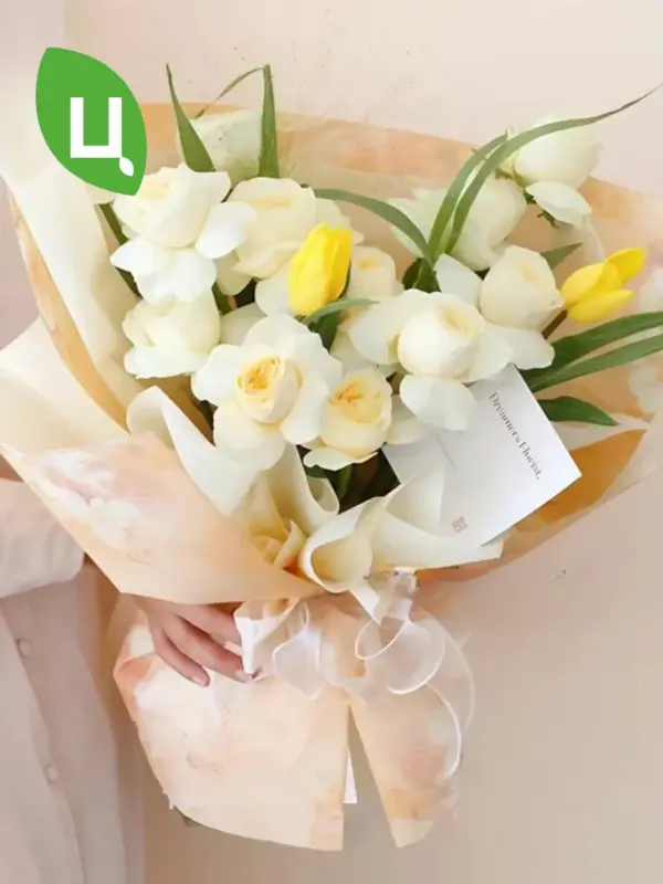 Бумага упаковочная Сеул Желтый 59*52 см 15 шт