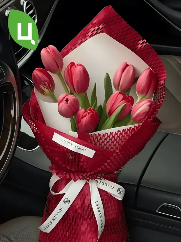 Пленка подарочная для цветов Соты Красный 50 см*8 ярд