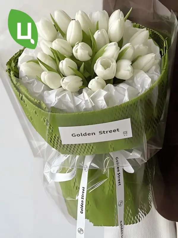 Пленка подарочная для цветов Соты зеленая 50 см*8 ярд