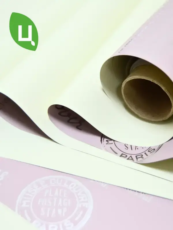 Упаковочная бумага (пленка) 10м*0,6м розовая двусторонняя