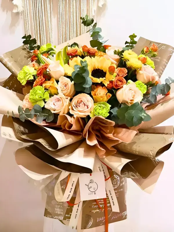 Упаковочная бумага для цветов пленка плотная 10*0,6м корич