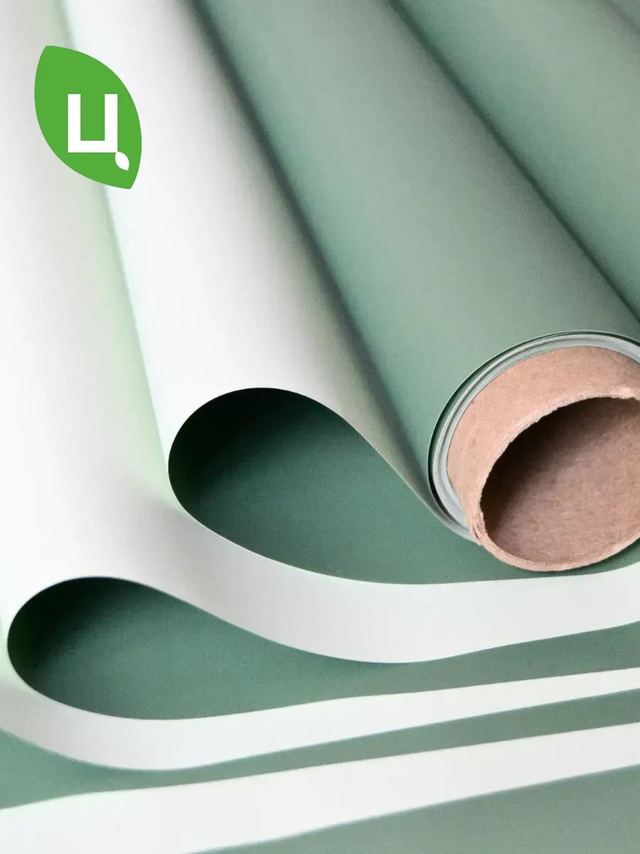 Упаковочная бумага для цветов букетов пленка 10*0,6м зеленая