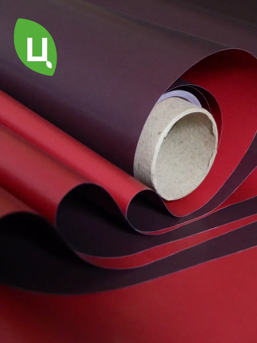 Упаковочная бумага (пленка) 10м*0,6м красно-бордовая