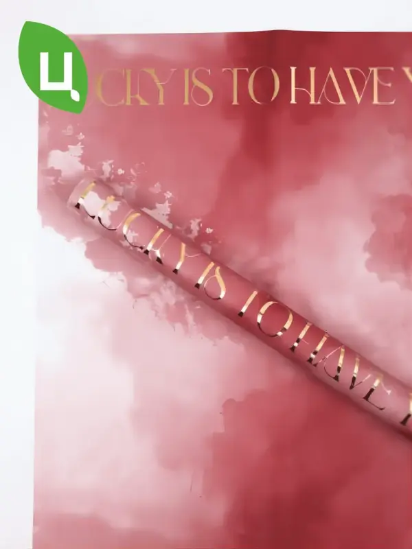 Бумага (пленка) упаковочная 50*58CM Lucky To Красный 20шт