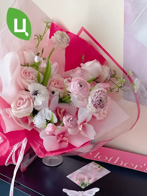 Пленка подарочная прозрачная с каймой Амарант 58*58 см 20 шт