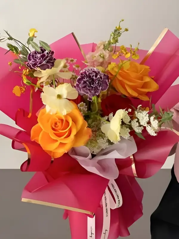 Пленка упаковочная 20 листов 58*58 см Фуксия 021