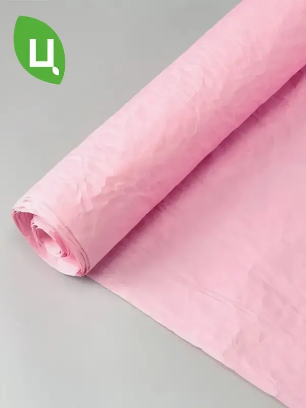 Бумага упаковочная эколюкс жатая Бл Розовый 700мм 5м