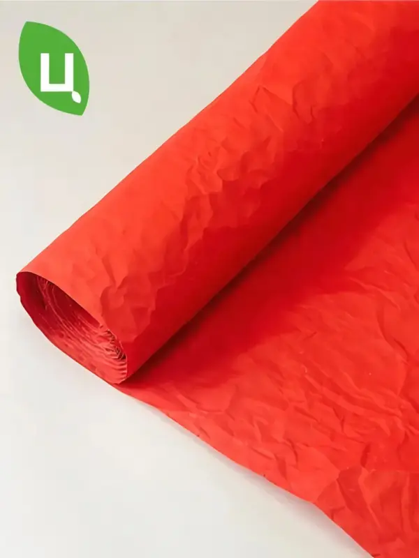 Бумага упаковочная эколюкс жатая Красный 700мм 5м