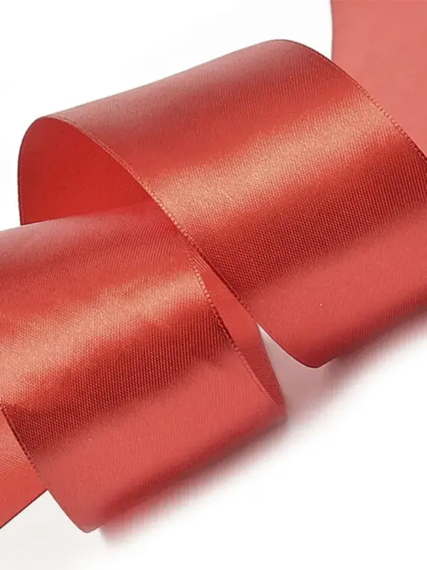 Лента атласная для декора 40 мм 25ярдов темно-красная 5шт
