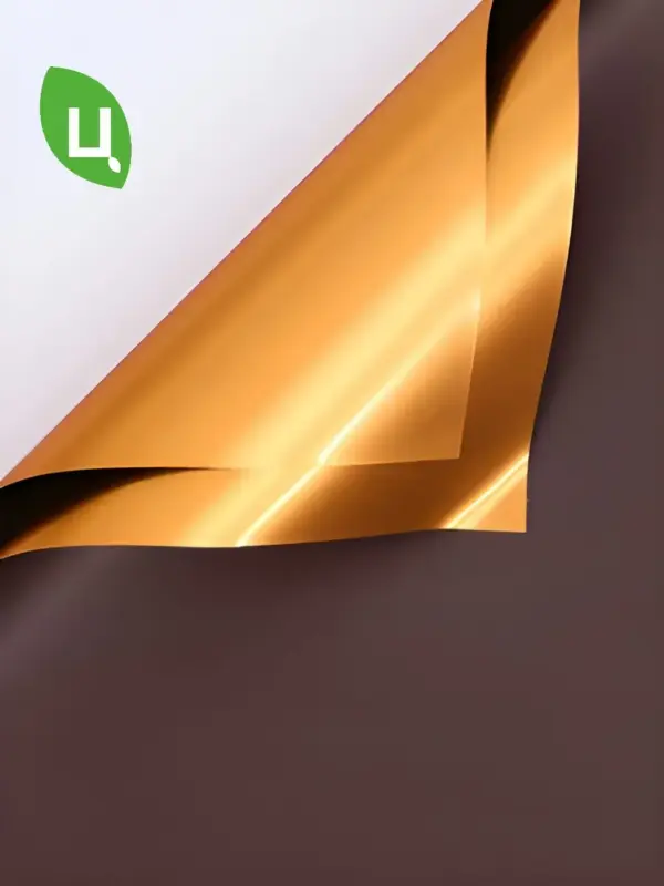 Упаковочная бумага (пленка) 58*58 см золото глянцевая 20 шт