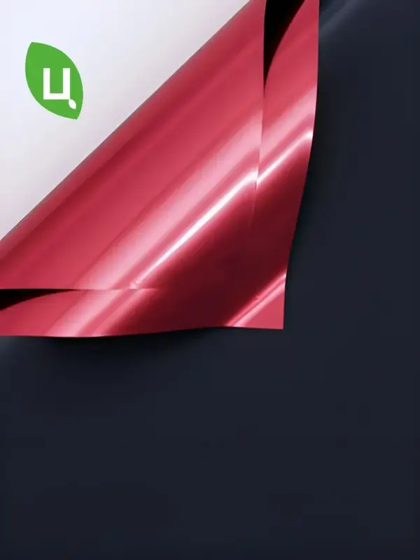 Упаковочная бумага (пленка) 58*58 см красная глянцевая 20шт