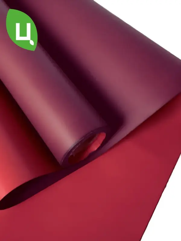 Упаковочная бумага пленка двухсторонняя 59х59см 20лист бордо