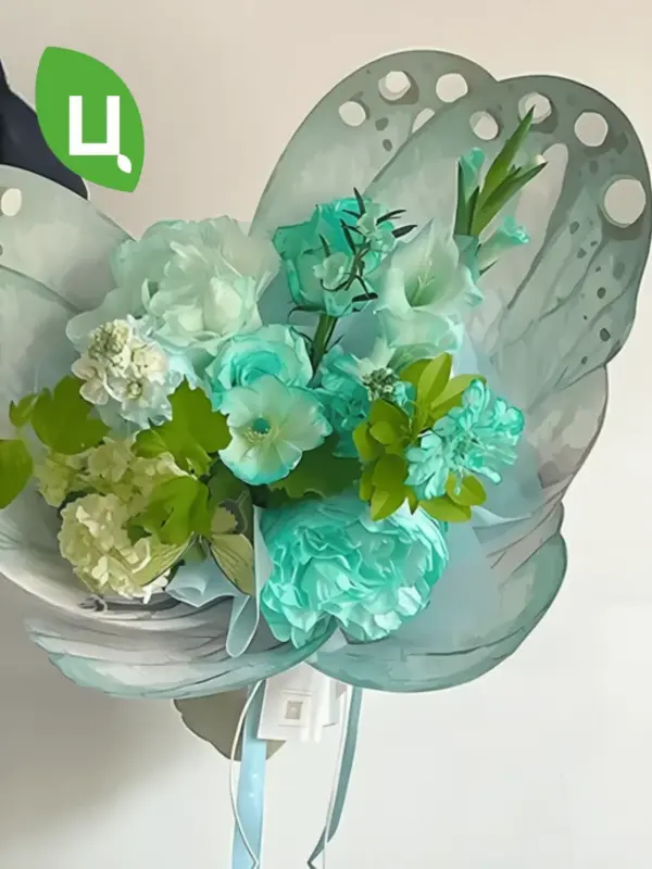 Бумага упаковочная Пусан Зеленый+Фиолетовый 50*56см 20шт