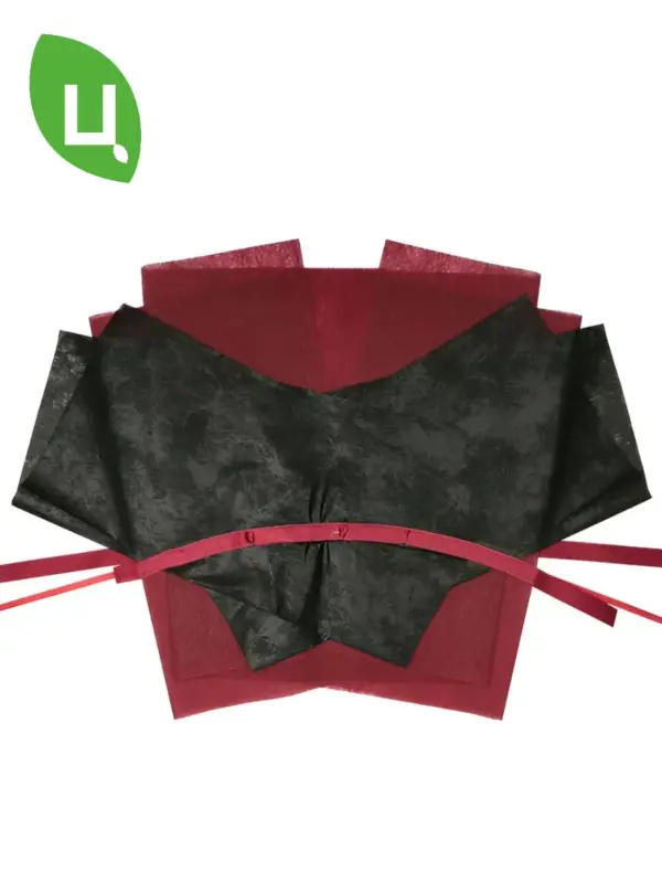 Пленка упаковочная с завязками (44+56+89.5)*68 см черно-крас