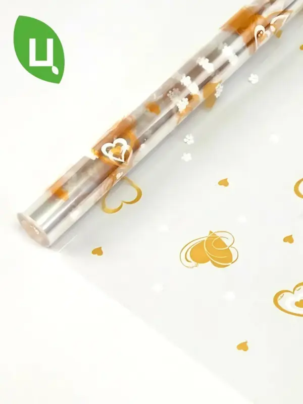 Пленка Коллекция ВАЛЕНТИНКИ золото-белый 700мм/200