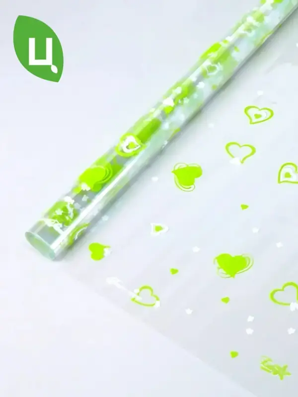 Пленка Коллекция ВАЛЕНТИНКИ салат-белый 700мм/200